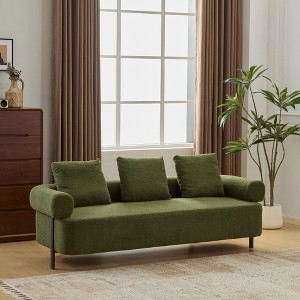 78'' Upholstered 3-Seater Sofa with 3 Plush Pillows for Living Room, Bedroom, or Apartment - 1 of 4