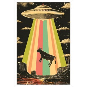 Trends International Ray Heere - Cow Abduction 5 Framed Wall Poster Prints - 1 of 4