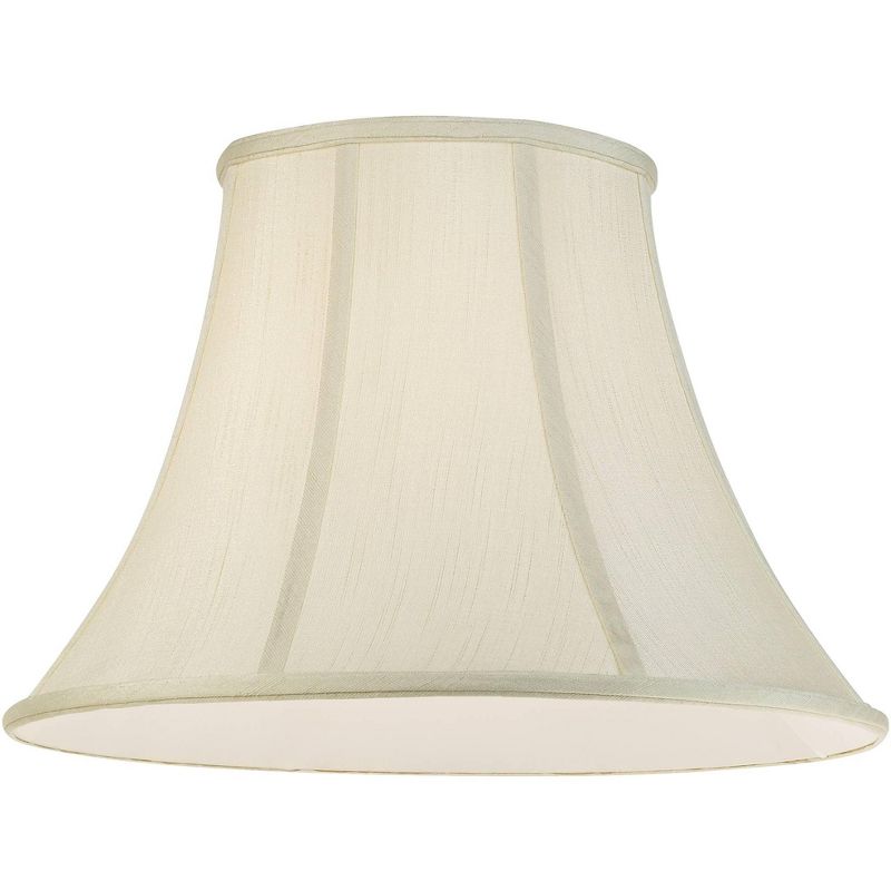 Imperial Shade Set of 2 Bell Lamp Shades Cream Large 9" Top x 18" Bottom x 13" High Spider Replacement Harp and Finial Fitting, 4 of 9