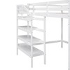 NicBex Full Size Bunk Bed with Storage Ladder Bed Frame with Guardrails and Coat Hanger, No Spring Box Required - 4 of 4