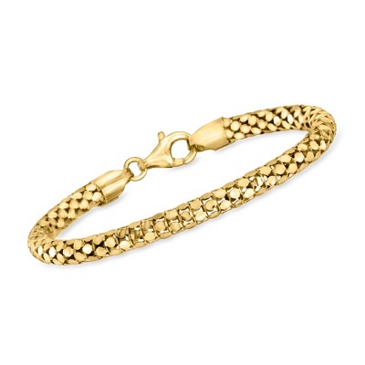 Ross-Simons Italian 18kt Gold Over Sterling Popcorn-Chain Bracelet