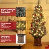 4.5ft Artificial Christmas Tree with 108/200/300 Warm LED Lights for Home, Entrances, Prelit Snow Flocked Xmas Tree, Retro Pot - 3 of 4