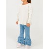 RuffleButts Girls Denim Ruffle Flare Pants - 4 of 4