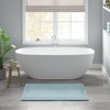 NAYSAYE Bath Rug 24" x 36" Plush Soft 100 Percent Cotton Reversible Dense Absorbent Non Slip for Bathroom, Blue - 2 of 4