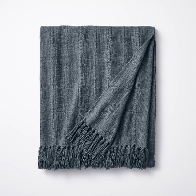 60"x86" Oversized 100% Cotton Bed Throw Slate Blue - Threshold™ designed with Studio McGee