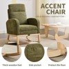 Modern Accent Rocking Chair Rocking Chair with Solid Wood Legs, Upholstered Nursery Glider Rocker, Comfy Armchair with High Backrest Teddy - 3 of 4