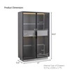 VYNXARIA 60.6" Tall Modern Display Cabinet with Tempered Glass Door and Two Drawers for Living Room & Office£¬Gray - 3 of 4