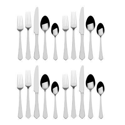Gourmet Basics by Mikasa 20pc Almond Flatware Set: 18/0 Stainless Steel, Dishwasher-Safe, Service for 4, Traditional Style