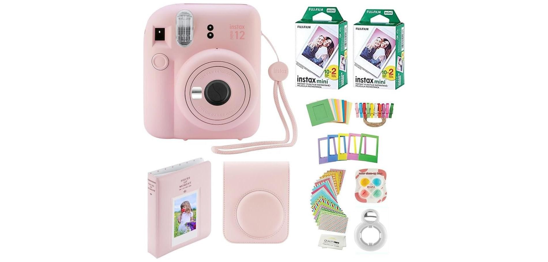 Fujifilm Instax Mini 12 Instant Camera with Case 40Fujifilm Prints Decoration Stickers Frames Photo Album and More Accessories