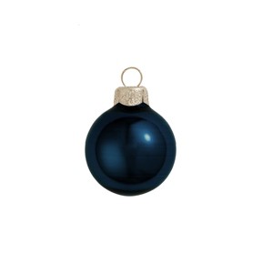 Northlight 6ct Midnight Blue Shiny Finish Glass Christmas Ball Ornaments - 4" (100mm) - 1 of 3