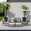 HAPPATIO Patio Outdoor Furniture Set - 6 Pieces Aluminum Outdoor Conversation Set with Loveseat,Armchairs,Coffee Table and Ottomans for Yard,Porch - 2 of 4