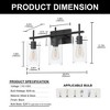 YANSUN 3-Light Vanity Light, Black Finish, Three-Hole Perforated Glass Shades, E26 Sockets, Non-Integrated Light Source - 4 of 4