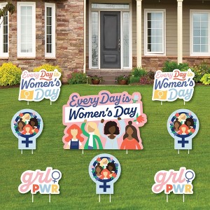 Big Dot of Happiness Women's Day - Yard Sign and Outdoor Lawn Decorations - Feminist Party Yard Signs - Set of 8 - 1 of 4