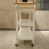 Kitchen Island & Kitchen Cart with Two Lockable Wheels, Rubber Wood Top - 2 of 4