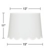 Springcrest Collection Hardback Scallop Empire Lamp Shade White Medium 13" Top x 15" Bottom x 11" High Spider with Replacement Harp and Finial Fitting - 4 of 4