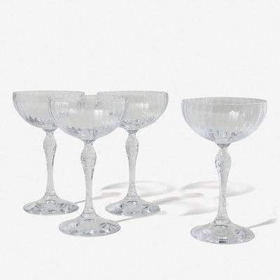 JoyJolt Bloom Coupe Crystal Glasses 9.2 oz Set of 2