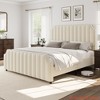 King/QUEEN Size Velvet Bed Frame, 50.2 in Tall Headboard & Footboard, Upholstered Platform King Bed Frame with Nailhead Trim - 4 of 4