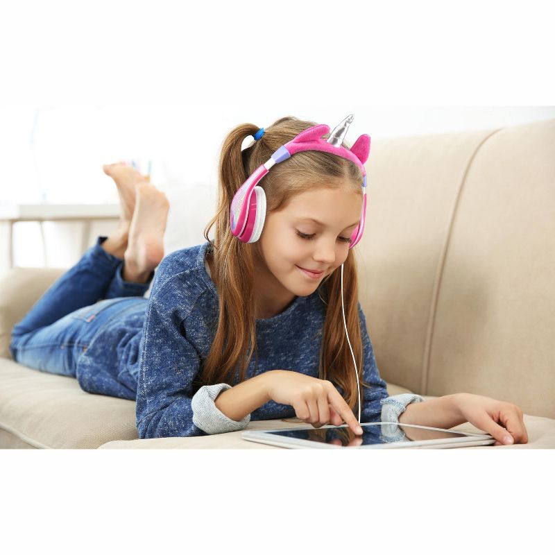 eKids Unicorn Wired Headphones for Kids, Over Ear Headphones for School, Home, or Travel - Pink (KD-140UN.EXV9Z), 4 of 5