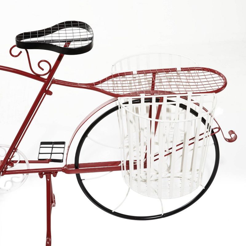 Large Rectangular Metal Bicycle Planter Red - Olivia &#38; May, 4 of 7