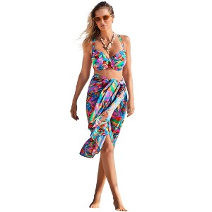 Swimsuits for All Lightweight Adjustable Sarong Wrap Skirt Cover Up (Plus Sizes Available) - 1 of 4