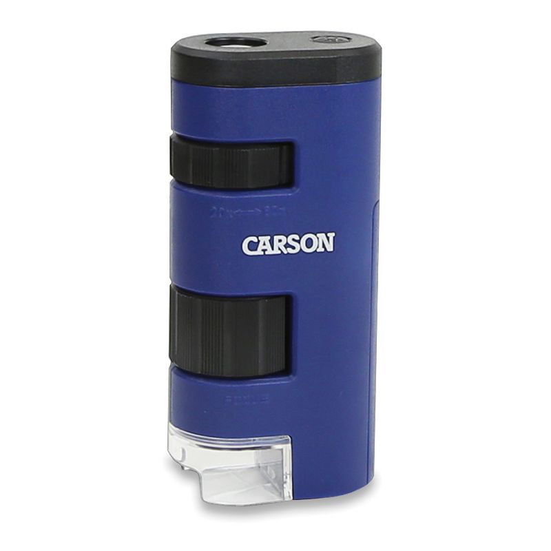 CARSON® PocketMicro™ 20x to 60x LED Lighted Zoom Field Microscope with Aspheric Lens System, 1 of 6