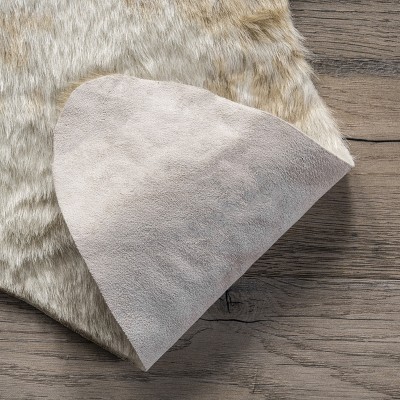 EcoChic Off-White Faux Cowhide 5' x 7' Easy-Care Area Rug