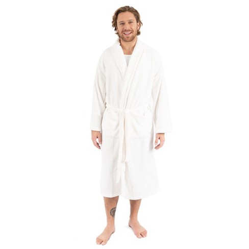 Men's Warm Winter Plush Hooded Bathrobe, Full Length Fleece Robe