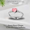 Shelly Engagement Promise Ring for Women Heart Pink Opal Sterling Silver by Ginger Lyne - 2 of 4