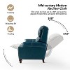 Elisabete Modern Wingback Genuine Leather Recliner with Vintage Nail Head Trim for Living Room and Bedroom  | ARTFUL LIVING DESIGN - 3 of 4