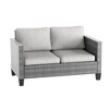 Sonkuki Patio Loveseat Sofa, All-Weather PE Rattan Wicker Set Small Patio Conversation Couch with Cushion - 2 of 4