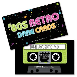 Big Dot of Happiness 80's Retro - Totally 1980s Party Game Scratch Off Dare Cards - 22 Count - 1 of 4