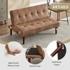 ORRD Foldable Tech Cloth Sofa Bed, Adjustable Back Futon with Charging Port, Modern Chaise Lounge for Living Room Bedroom Office, Coffee - 3 of 4
