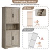GustoWave 70" Kitchen Pantry Cabinet with Doors and Adjustable Shelves, Freestanding Cupboard, Tall Storage Cabinet for Dining Room, Gray - 4 of 4