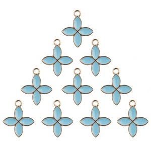 John Bead Sweet & Petite Small Simple Cute Charms Craft Embellishments Petals 15x18mm Light Blue 10 Pieces - 1 of 4