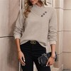 Button Detail Pullover Sweatshirt - Women's Basic Long Sleeve Casual Top - 2 of 4