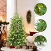 LuxenHome 6Ft Pre-Lit Green Full Artificial Cedar Christmas Tree with Metal Stand - 3 of 4