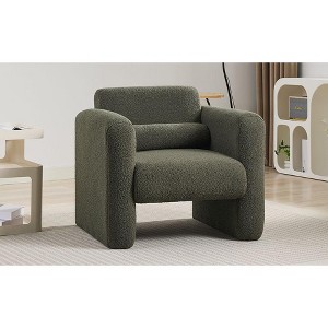 PAGED Modern Accent Chair Soft Padded Armchair Comfy Reading Chair with Back and Pillow for Living Room, Reading Room - 1 of 4