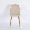 Homy Casa Modern Dining Chairs with Fabric Upholstery & Wood-Grain Metal Legs, Set of 4, Beige - 4 of 4