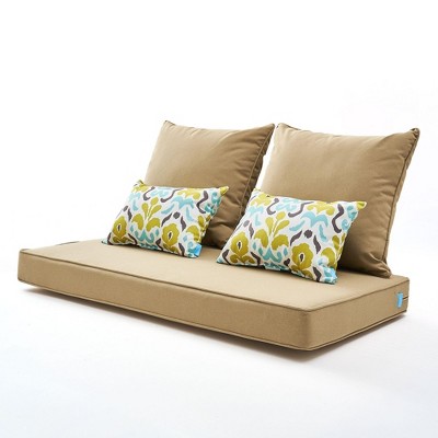 ARTPLAN Patio Deep Seating Loveseat Cushions All Weather Chair Outdoor Cushions Set of 5 for Patio Outdoor Furniture