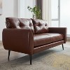 TYBOATLE 61" Faux Leather Loveseat Sofa, Mid-Century Modern Tufted Couch for Small Spaces, Comfy 2-Seater for Living Room, Bedroom, Office - 2 of 4