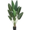 Artificial Tree Bird of Paradise with 10Trunks, 5 Feet Faux Plant Fake Banana Tree Plant with Pot - 2 of 4