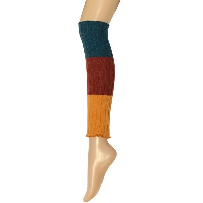 Wrapables Women's Tri-Colored Ribbed Leg Warmers - image 4