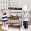 Costway Kids Mud Kitchen Play Kitchen with Blackboard, Stoves, Removable Sink Natural - 4 of 4