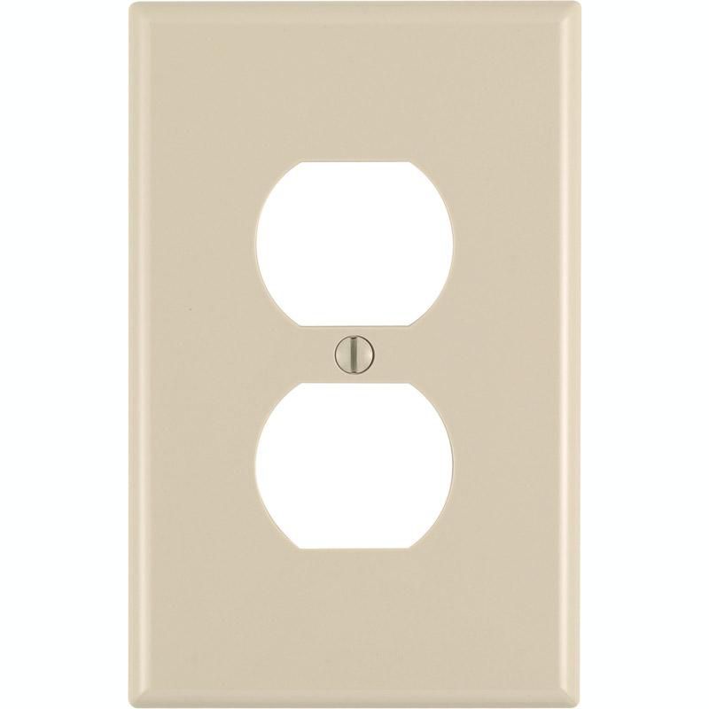 Leviton Ivory 1 gang Nylon Duplex Wall Plate  (Pack of 20), 1 of 2