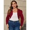 Women Plus Size Open Front Cardigan 3/4 Sleeve Cropped Bolero Shrug Cardigan Sweater - 2 of 4