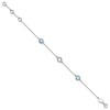 Black Bow Jewelry Blue Topaz and Diamond Adj. Station Bracelet in Rhodium Plated Silver - 2 of 4