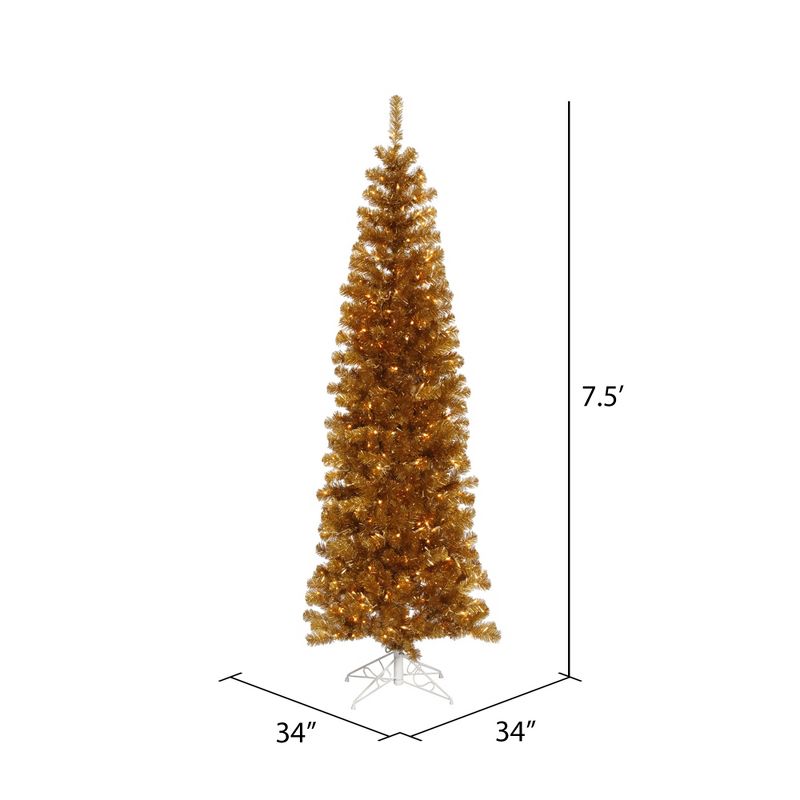 Vickerman Antique Gold Pencil Artificial Christmas Tree Dura-Lit, 3 of 5
