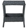 vidaXL Patio Table Dark Gray 17.7"x17.7"x18.3" Poly Rattan - 2 of 4
