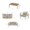 4 Piece Outdoor Aluminum Patio Chat Set with Cushions,Modern Sofa Seating Group Rust Resistant,Patio Conversation Set for Garden-Cuddlewood - 4 of 4