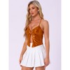 INSPIRE CHIC Women's Halter Backless Party Spaghetti Straps Asymmetrical Glitter Metallic Camisole - 4 of 4